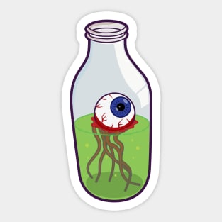 Creepy Eyeball in a Bottle Sticker